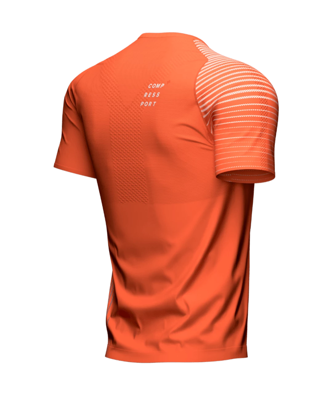 Compressport - Performance Short Sleeve Tshirt - Men's - Orangeade/Fjord Blue - Image 2