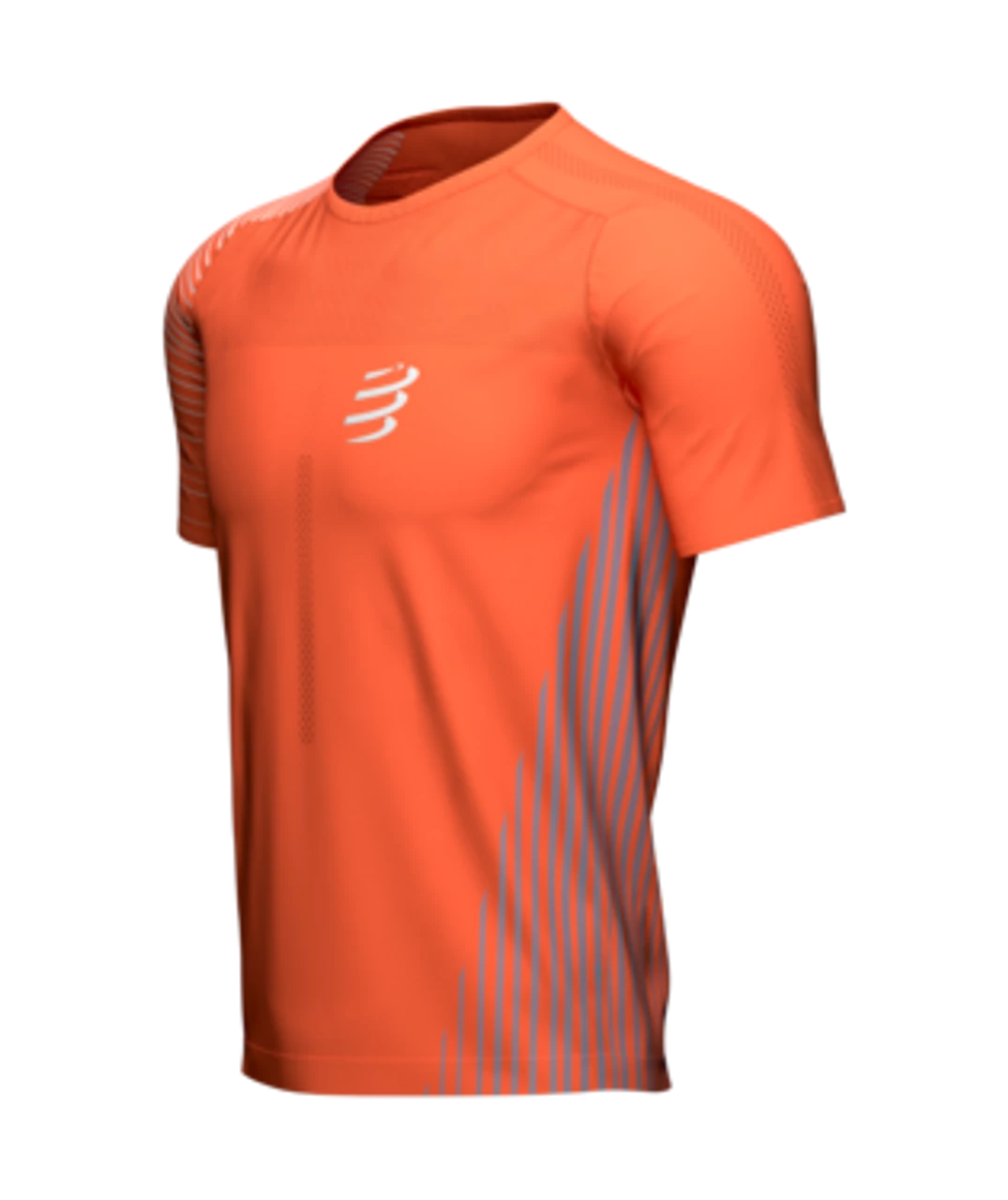 Compressport - Performance Short Sleeve Tshirt - Men's - Orangeade/Fjord Blue - Image 3