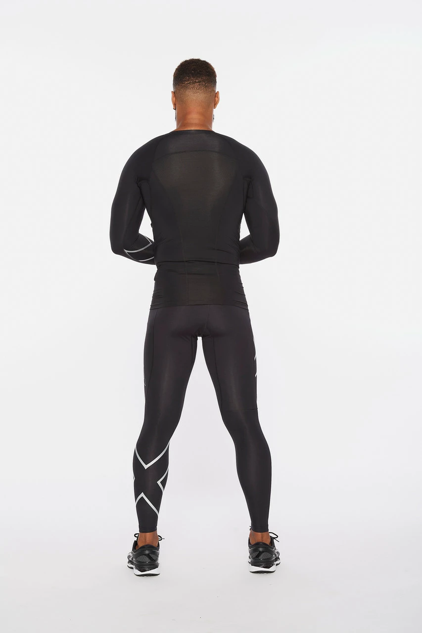 2XU - Core Men's Long-Sleeve Compression Top - Black/Silver - 2023 - Image 11