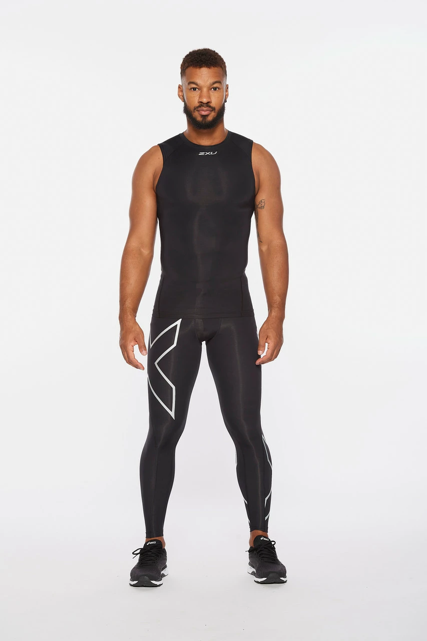 2XU - Men's Core Compression Sleeveless Top - Black/Silver - 2023 - Image 8