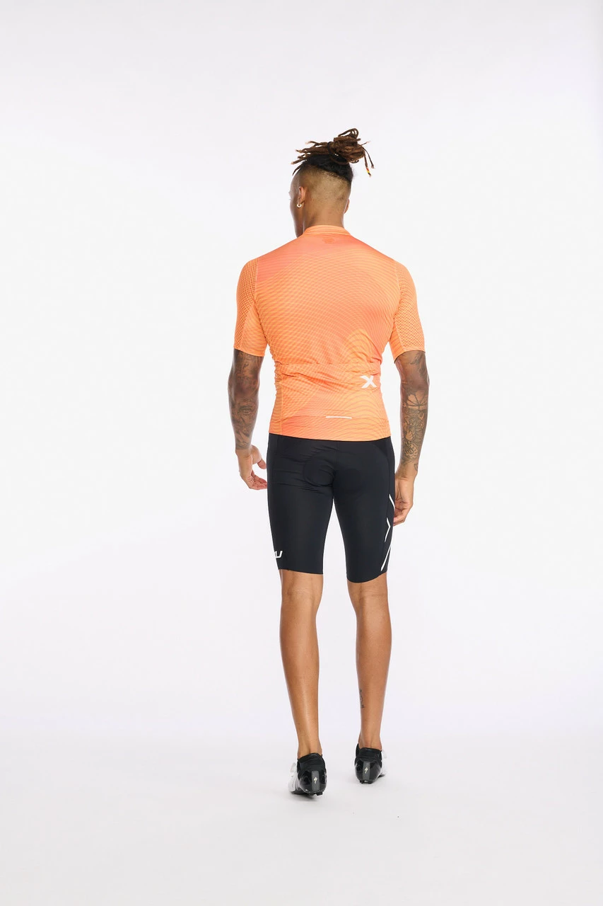 2XU - Aero Cycle Short Sleeve Jersey - Men's - Turmeric/White Reflective - Image 14