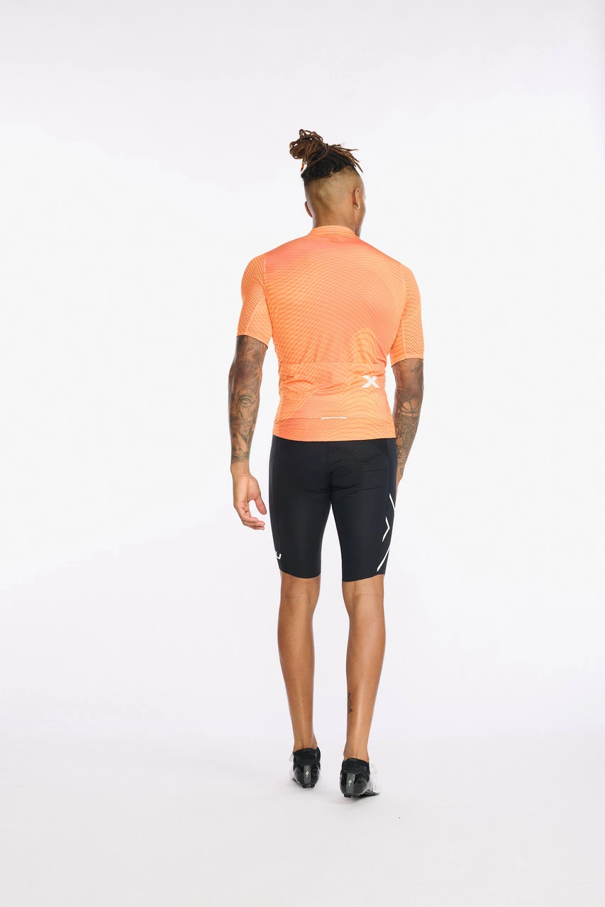 2XU - Aero Cycle Short Sleeve Jersey - Men's - Turmeric/White Reflective - Image 12