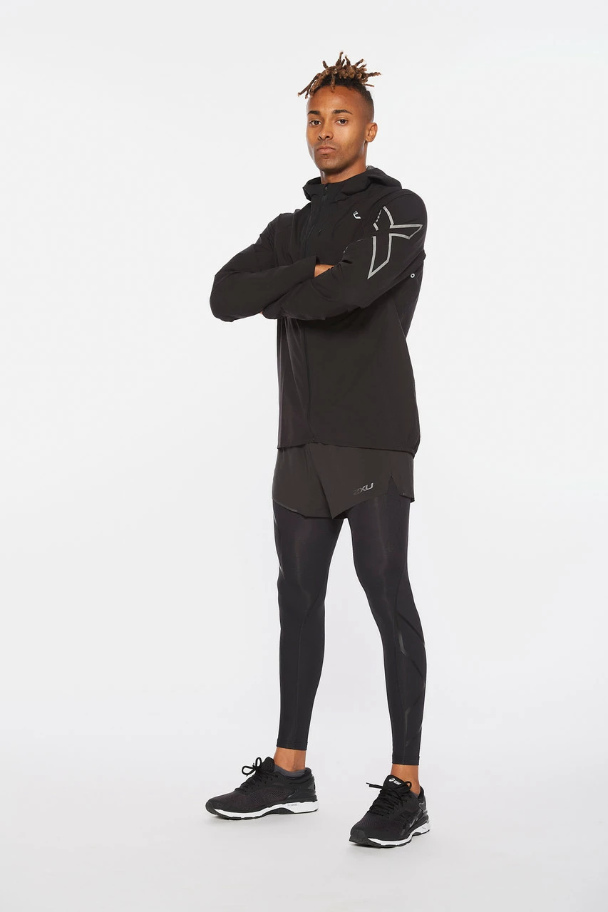 2XU - Light Speed Men's Waterproof Jacket - Black/Silver Reflective - Image 9