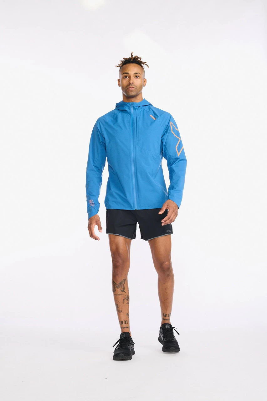 2XU - Light Speed WP Jacket - Men's - Starling/Turmeric Reflective