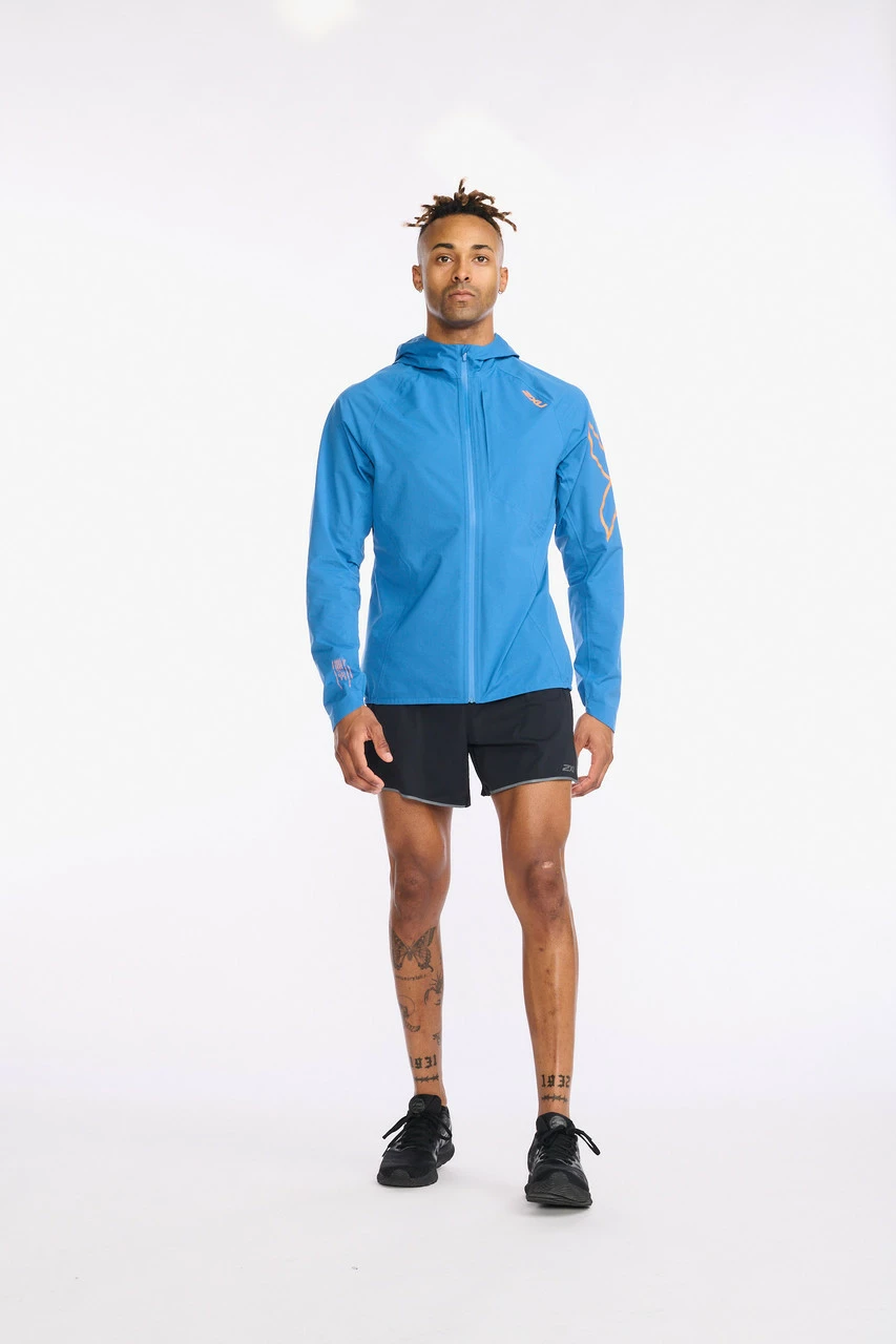 2XU - Light Speed WP Jacket - Men's - Starling/Turmeric Reflective - Image 3