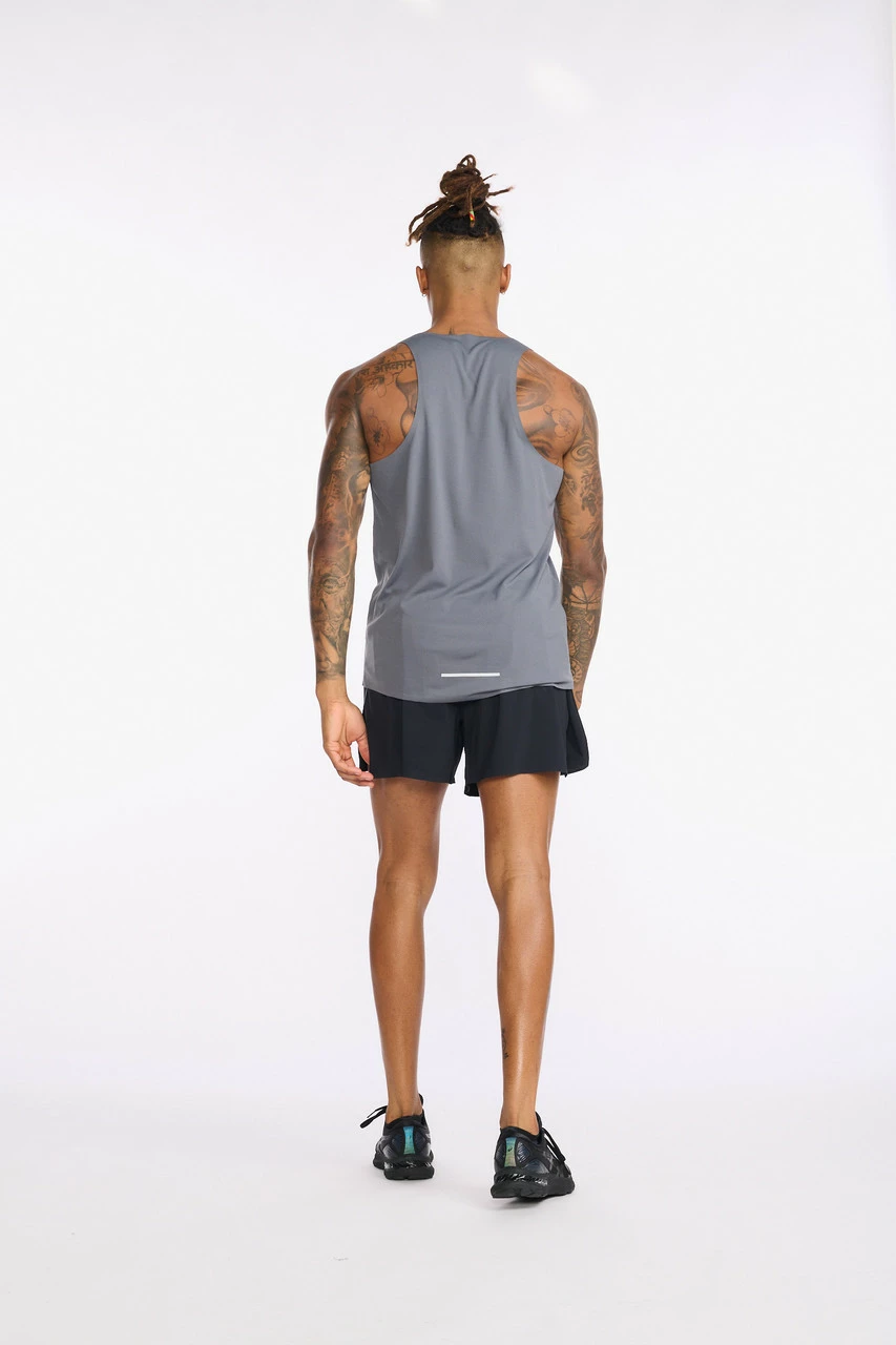 2XU - Light Speed Singlet - Men's - Turbulence/Silver Reflective - Image 8