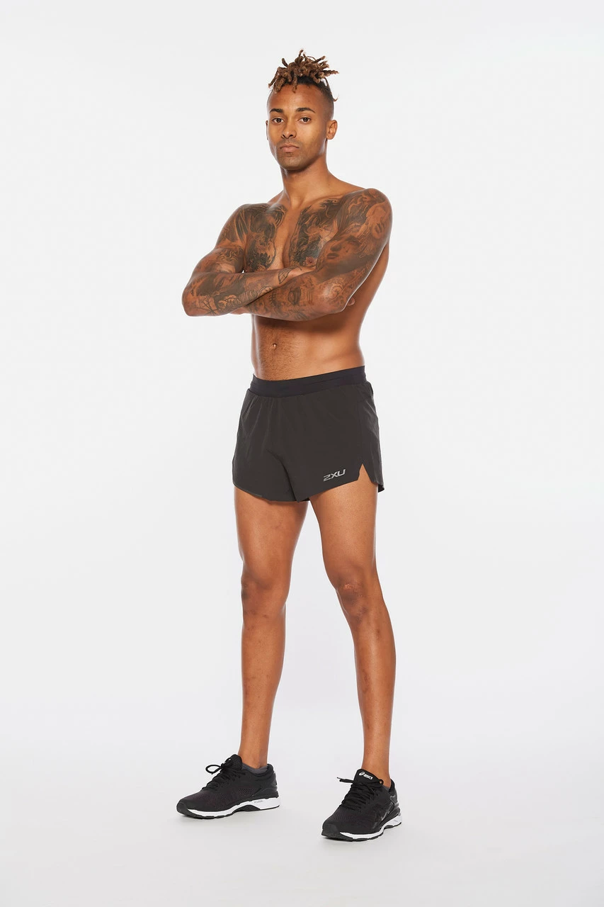 2XU - Light Speed Men's 3in Shorts - Black/Black Reflective - Image 6