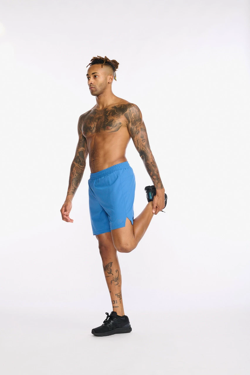 2XU - Aero 5 Inch Shorts - Men's - Starling/Medieval Blue Reflect - Image 4