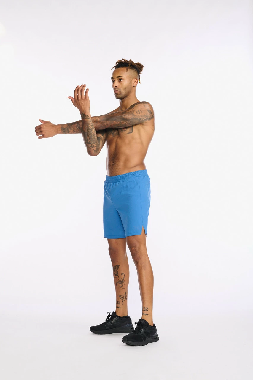 2XU - Aero 5 Inch Shorts - Men's - Starling/Medieval Blue Reflect - Image 5