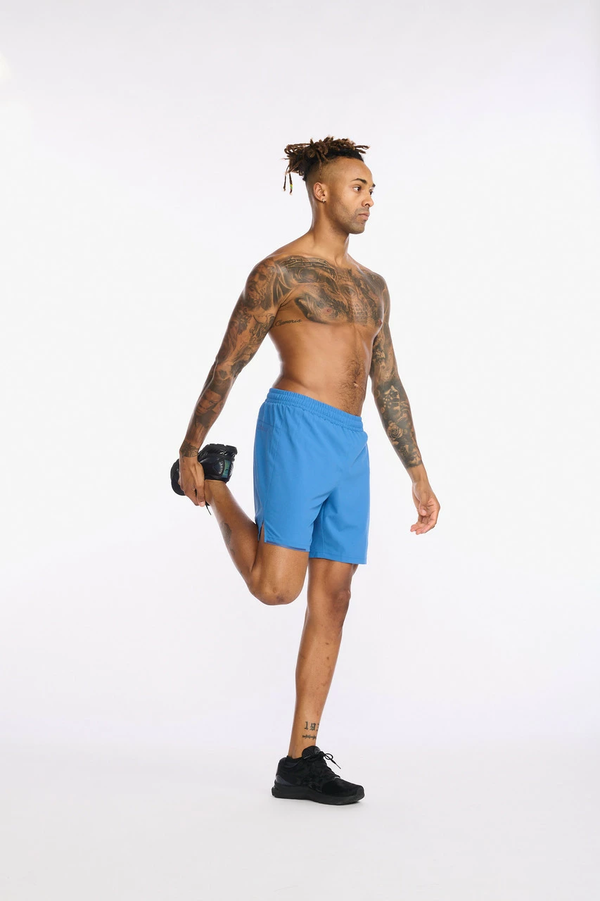 2XU - Aero 5 Inch Shorts - Men's - Starling/Medieval Blue Reflect - Image 13