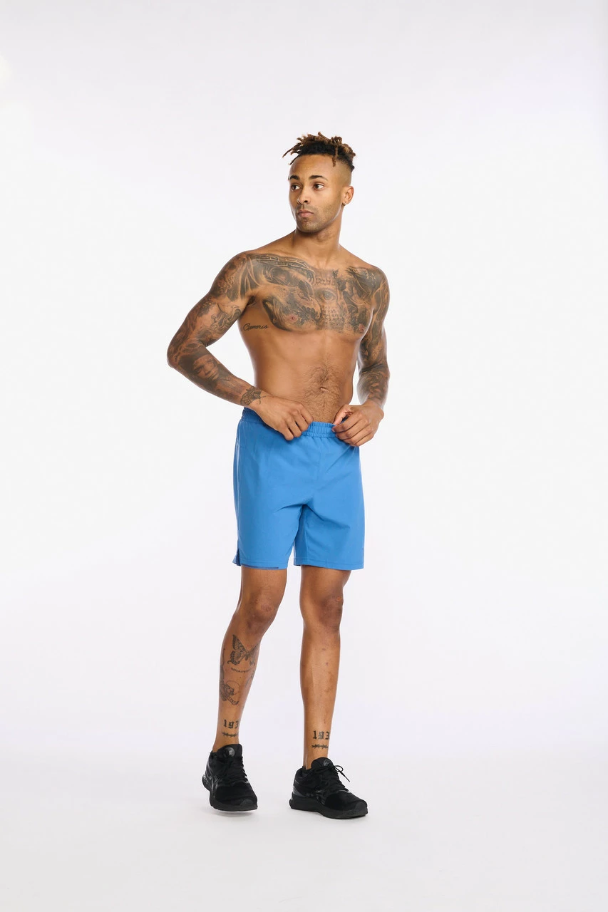 2XU - Aero 5 Inch Shorts - Men's - Starling/Medieval Blue Reflect - Image 11