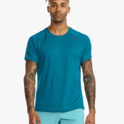 2XU - Aero Tee - Men's - Oceanside/Black Reflective