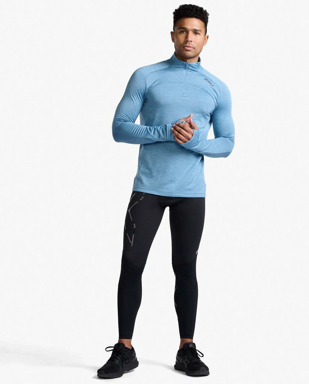 2XU - Ignition 1/4 Zip - Men's - Shadow/Black Reflective - Image 3