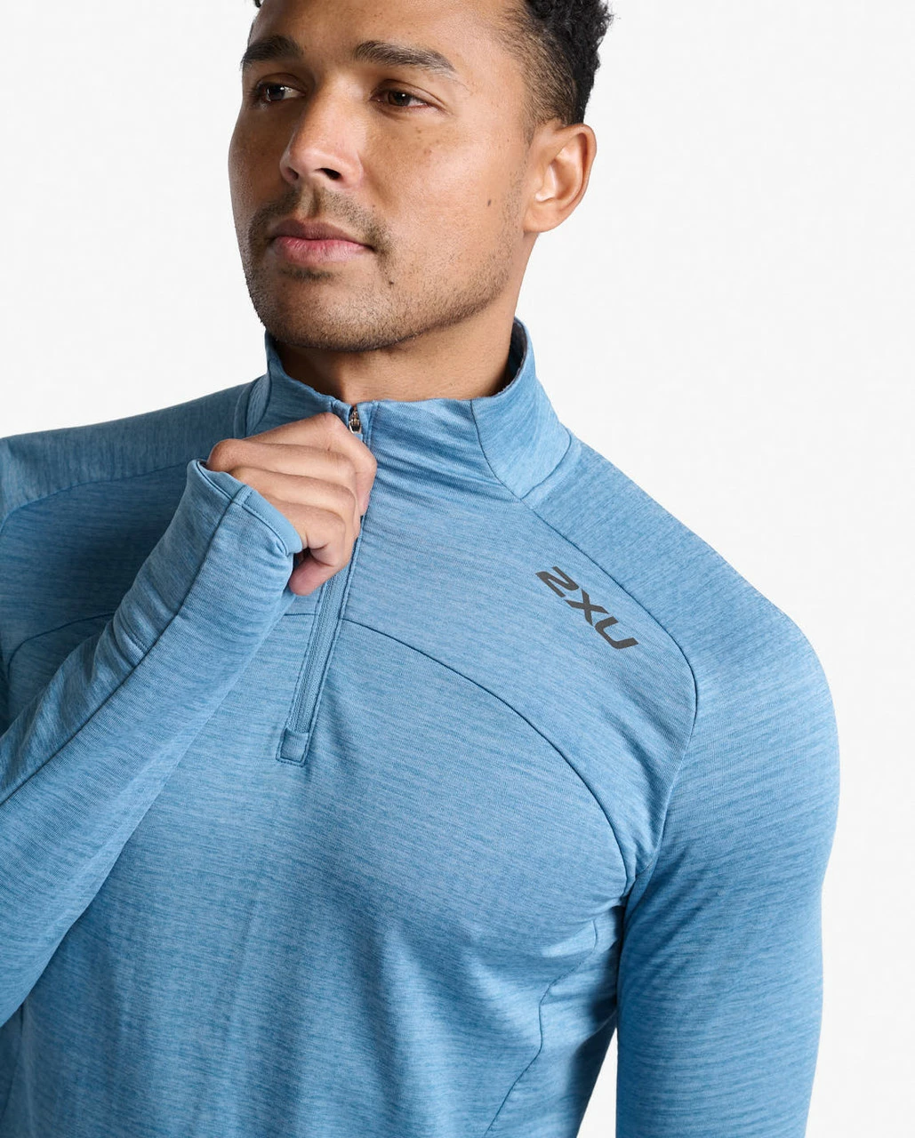 2XU - Ignition 1/4 Zip - Men's - Shadow/Black Reflective - Image 7