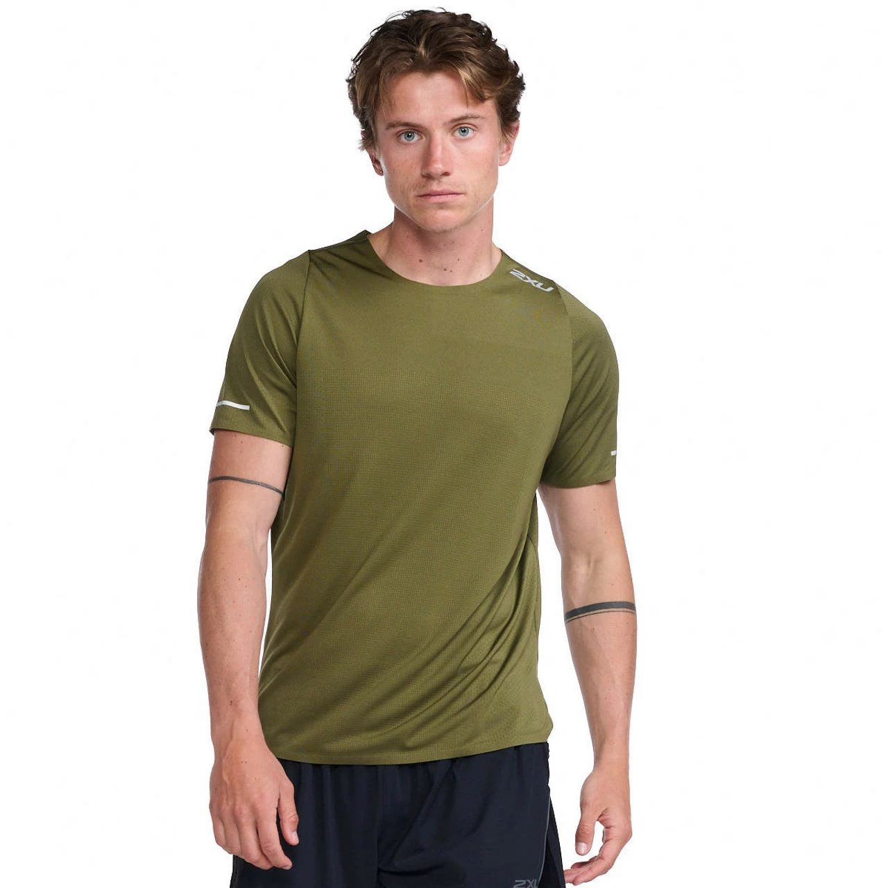 2XU - Light Speed Tech Tee - Men's - Winter Moss/Silver Reflective