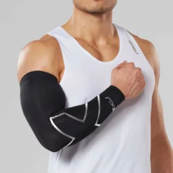 2XU - Compression Arm Guard (Single) - Unisex - Black/Silver - 2023