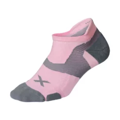 2XU - Vectr Cushion No Show Socks - Unisex - Dusty Pink/Grey - 2023