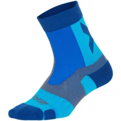 2XU - VECTR Unisex Light Cushion Crew Socks - Ultra Aqua/Turbulence
