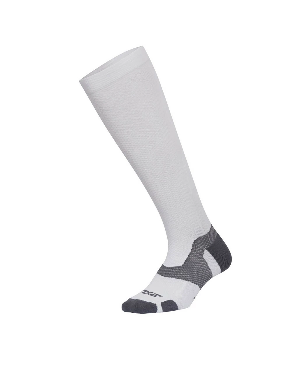 2XU - Vectr L.Cush Full Length Socks - Unisex - White/Grey - 2023