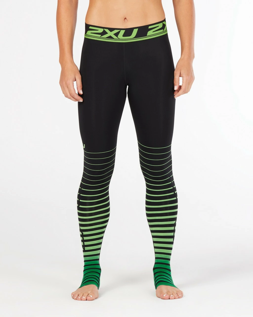2XU - Women's Power Recovery Compression Tights - Black/Green - * - Image 3