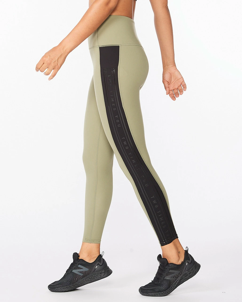 2XU - Form Line-up Women's Hi-Rise Compression Tights - Alpine/Black - Image 3