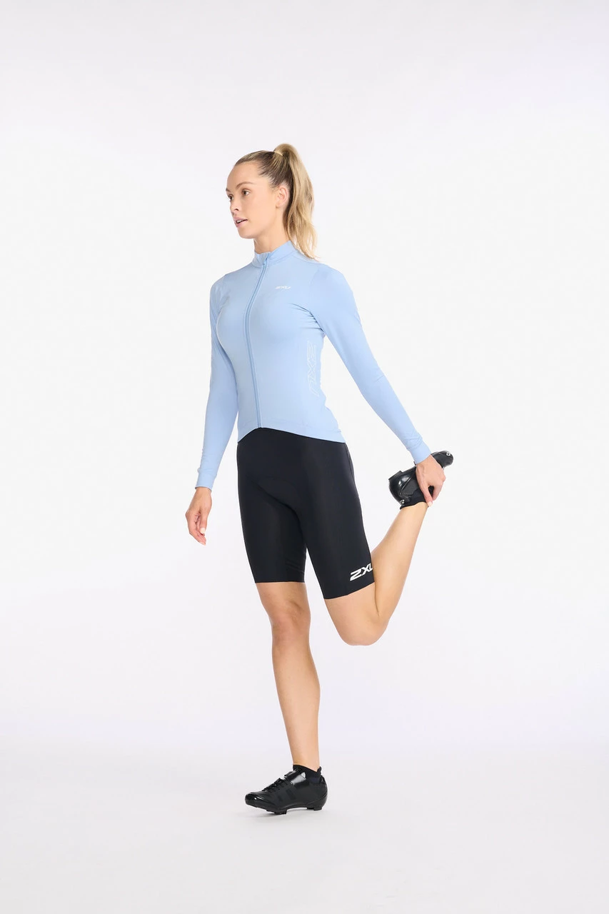 2XU - Aero Cycle Long Sleeve Jersey - Women's - Forever/White Reflective - Image 9