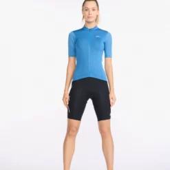 2XU - Aero Cycle Short Sleeve Jersey - Women's - Starling/White Reflective