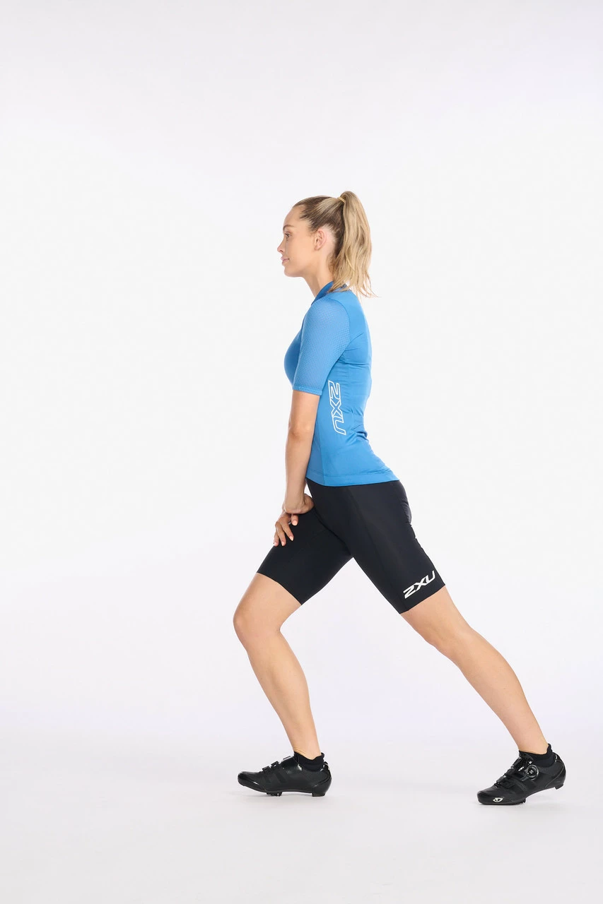 2XU - Aero Cycle Short Sleeve Jersey - Women's - Starling/White Reflective - Image 2