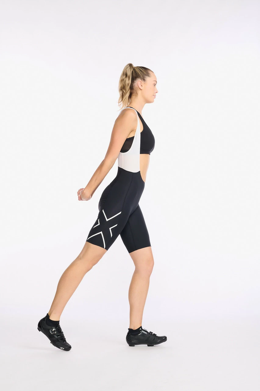 2XU - Aero Cycle Bib Shorts - Women's - Black/White Reflective - 2023 - Image 14