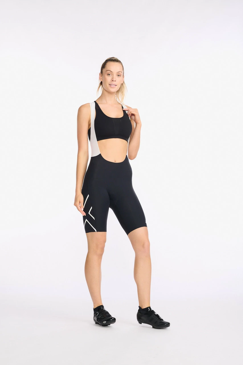 2XU - Aero Cycle Bib Shorts - Women's - Black/White Reflective - 2023 - Image 10