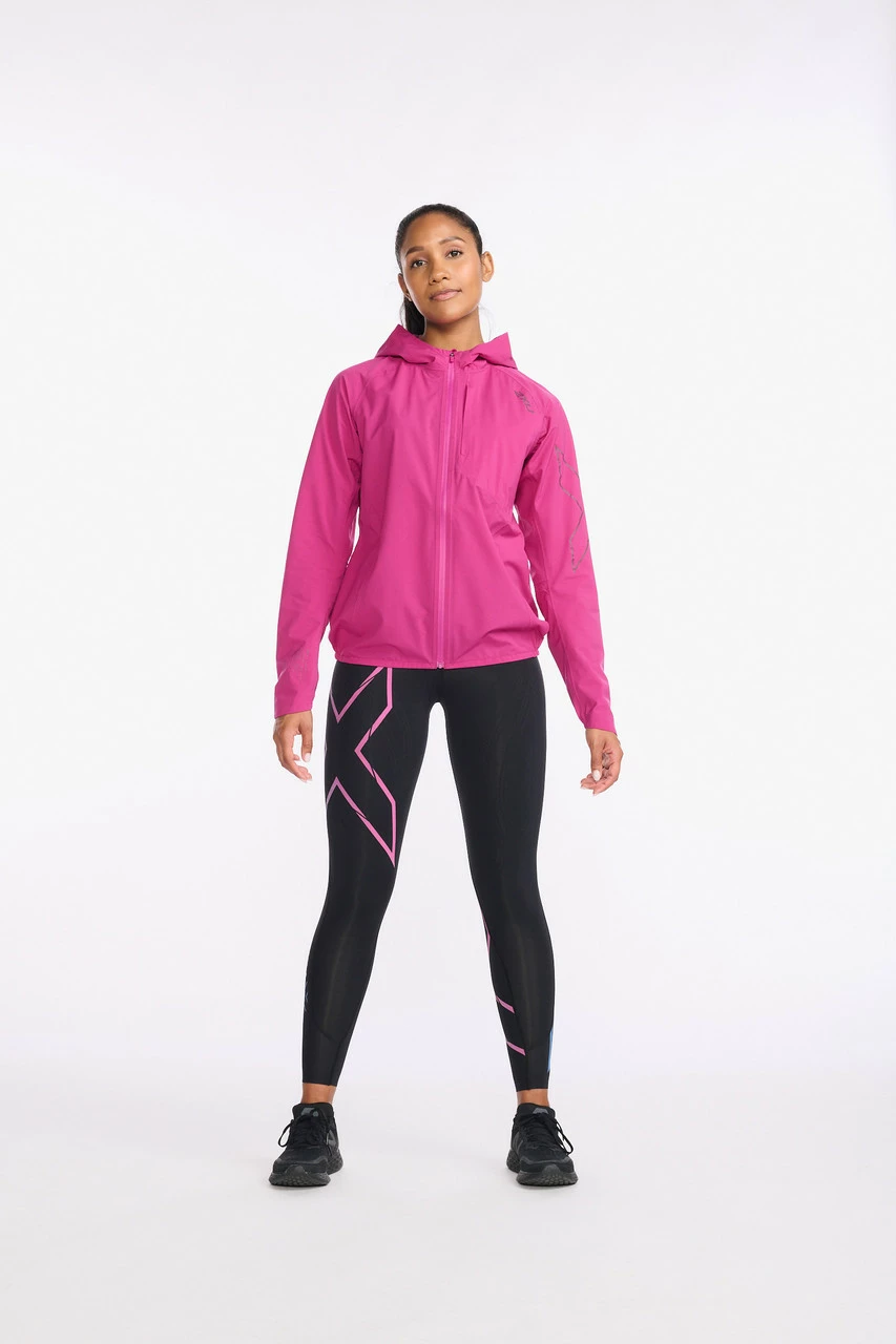 2XU - Light Speed WP Jacket - Women's - Festival/Mulberry Reflective - Image 2
