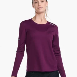 2XU - Aero Long Sleeve - Women's - Beet/Silver Reflective