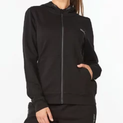 2XU - Commute Full Zip Hoodie - Women's - Black/Turbulence
