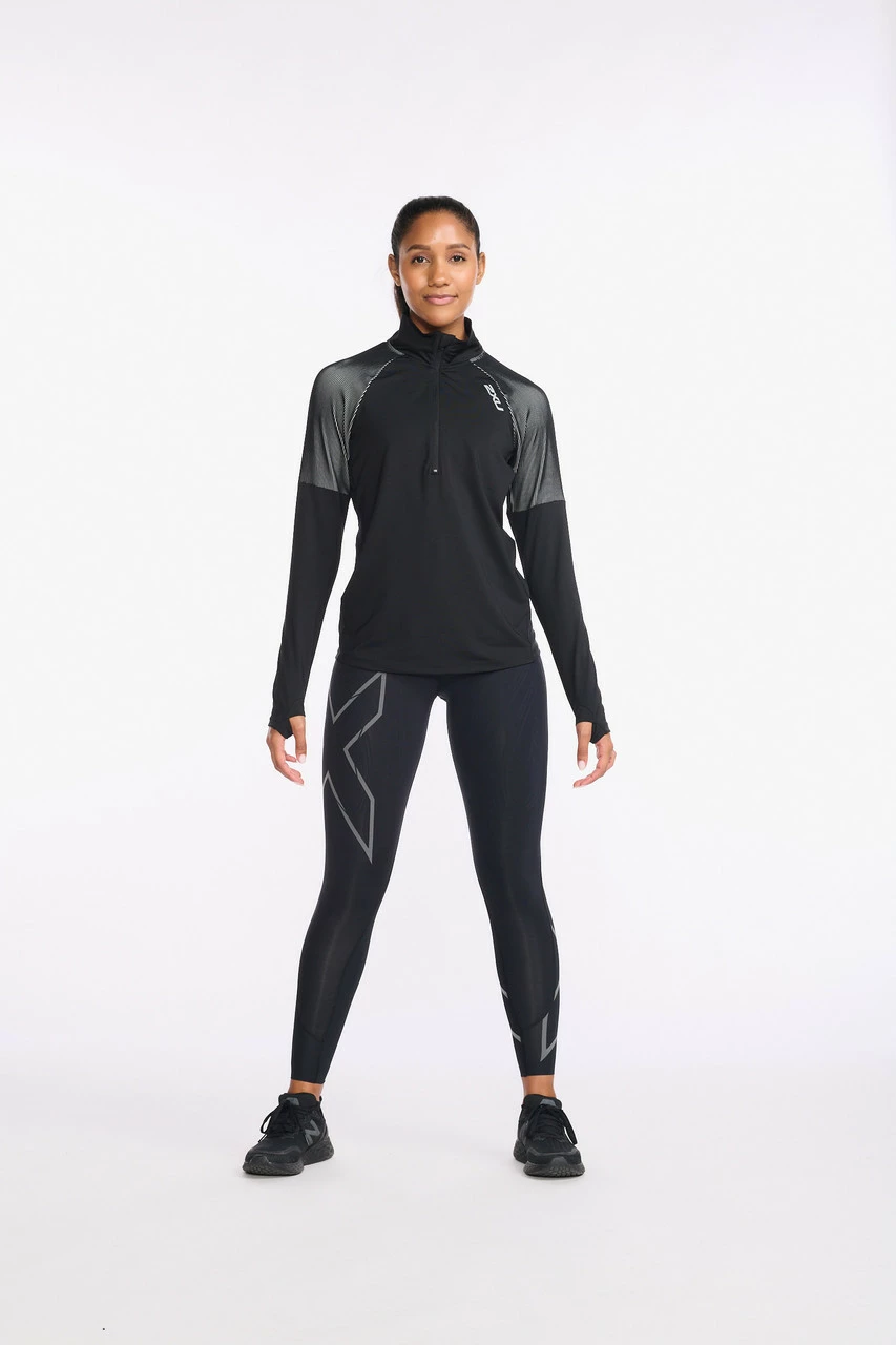2XU - Light Speed 1/2 Zip - Women's - Black/Silver Reflective - 2023