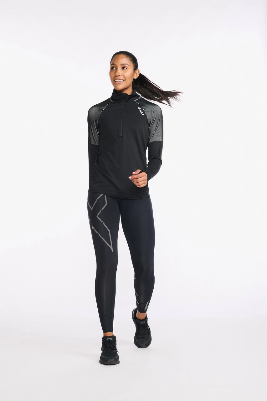 2XU - Light Speed 1/2 Zip - Women's - Black/Silver Reflective - 2023 - Image 2