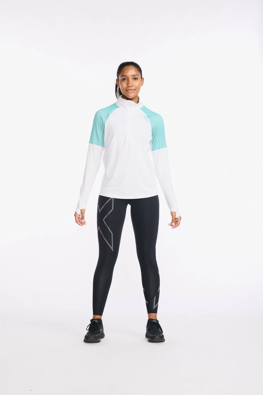 2XU - Light Speed 1/2 Zip - Women's - White/Porcelain Reflective