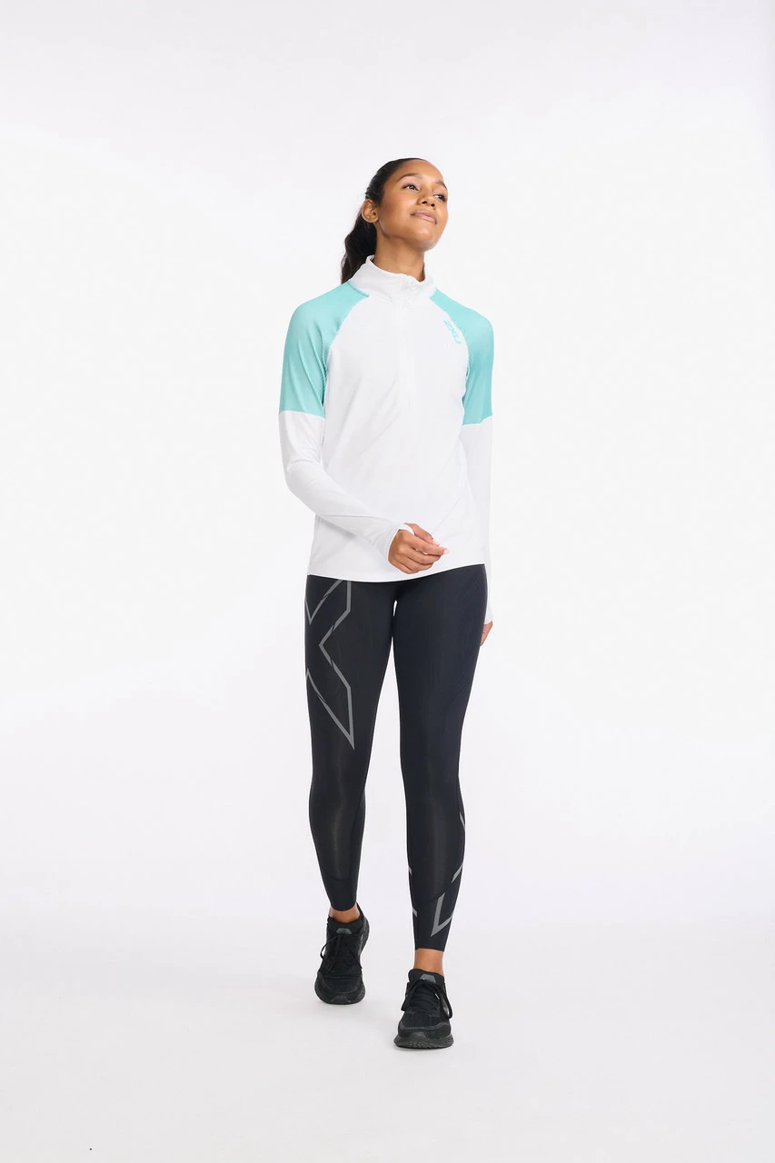 2XU - Light Speed 1/2 Zip - Women's - White/Porcelain Reflective - Image 2