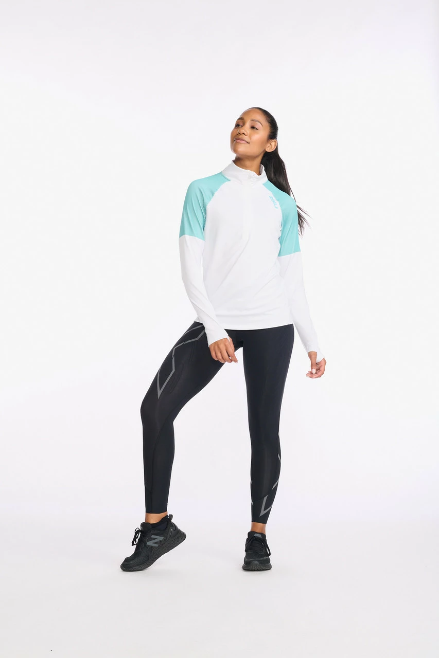 2XU - Light Speed 1/2 Zip - Women's - White/Porcelain Reflective - Image 4