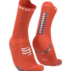 Compressport - Pro Racing Socks V4.0 Run High - Unisex - Orangeade/Fjord Blue