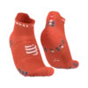 Compressport - Pro Racing Socks V4.0 Run Low - Unisex - Orangeade/Fjord Blue