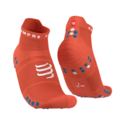 Compressport - Pro Racing Socks V4.0 Run Low - Unisex - Orangeade/Fjord Blue