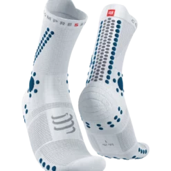 Compressport - Pro Racing Socks V4.0 Trail - Unisex - White/Fjord Blue