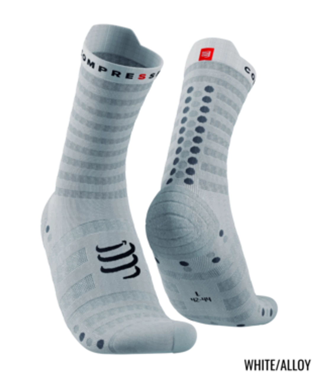 Compressport - Pro Racing Socks V4.0 Ultralight Run High - Unisex - White/Alloy