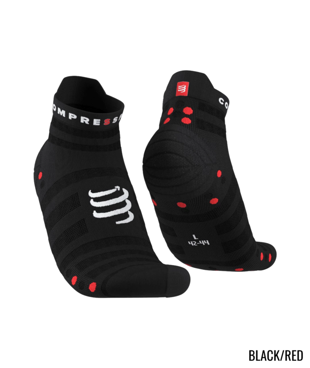 Compressport - Pro Racing Socks V4.0 Ultralight Run Low - Unisex - Black/Red - Image 2