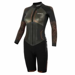 Zone 3 Zone3 - Evolution Women's Swimrun Wetsuit - Black/Orange/Gunmetal - 2023