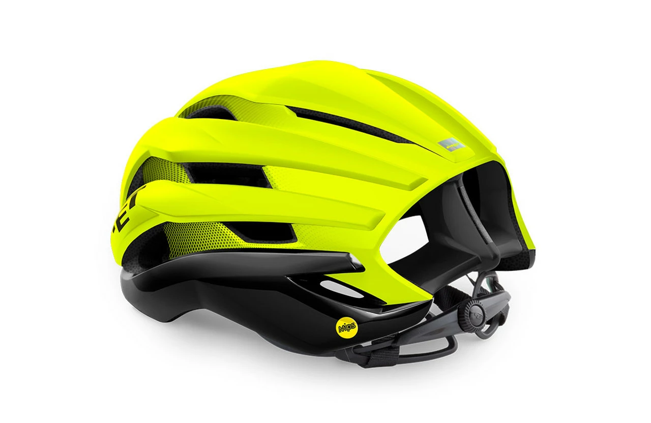 MET - My21 Trenta MIPS Road Cycling Helmet - Black/Yellow - Image 3