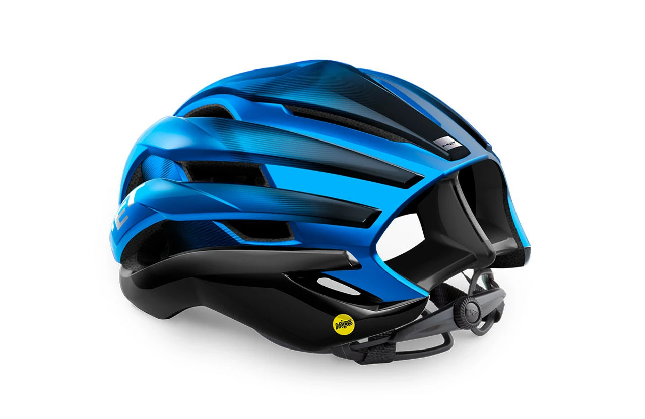 MET - My21 Trenta MIPS Road Cycling Helmet - Black/Blue - Image 3